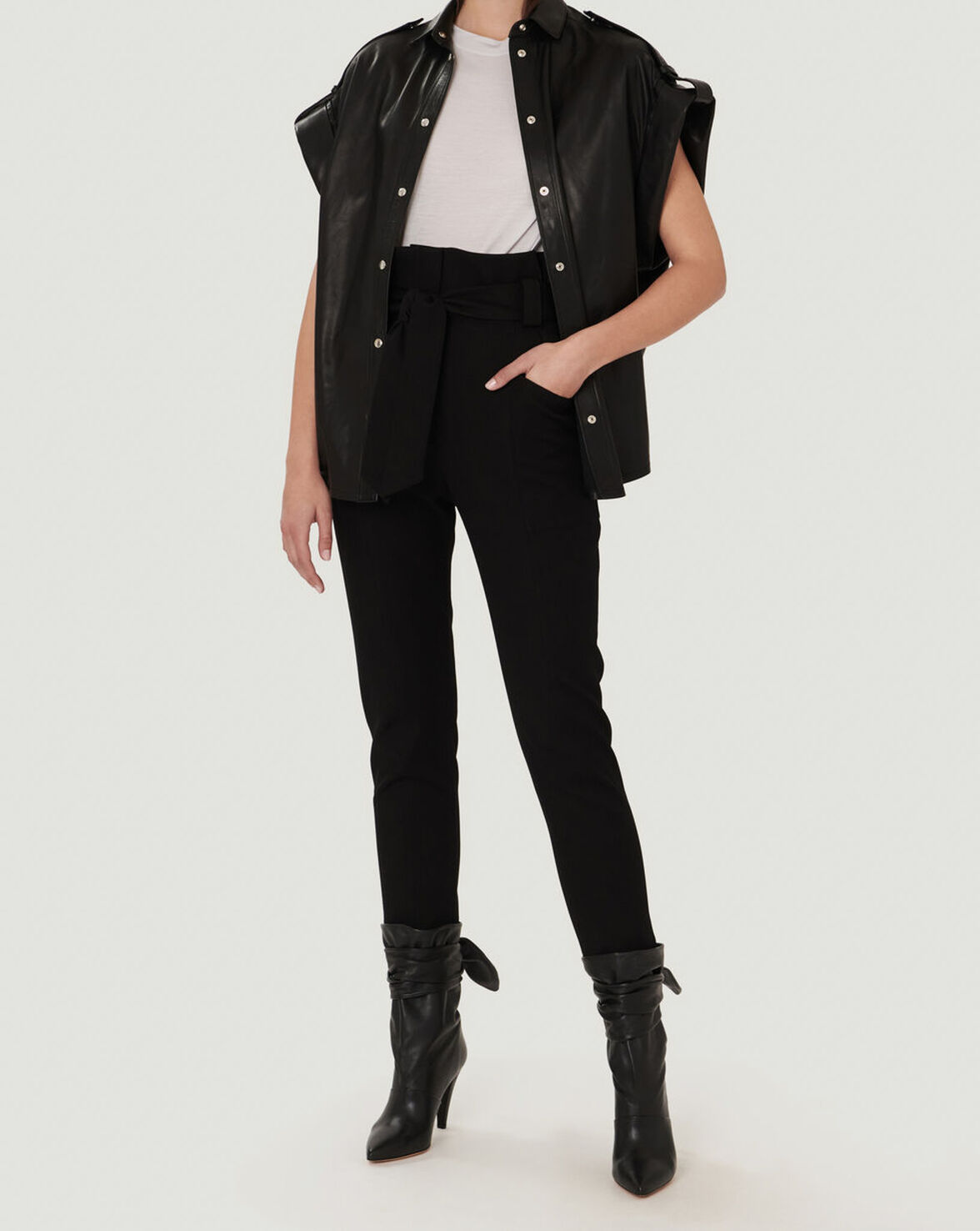 AKIN HIGH WAIST PAPERBAG PANTS image number null